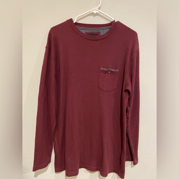 Men’s Nomad burgundy waffle long sleeve tee shirt Size XL - Picture 1 of 5